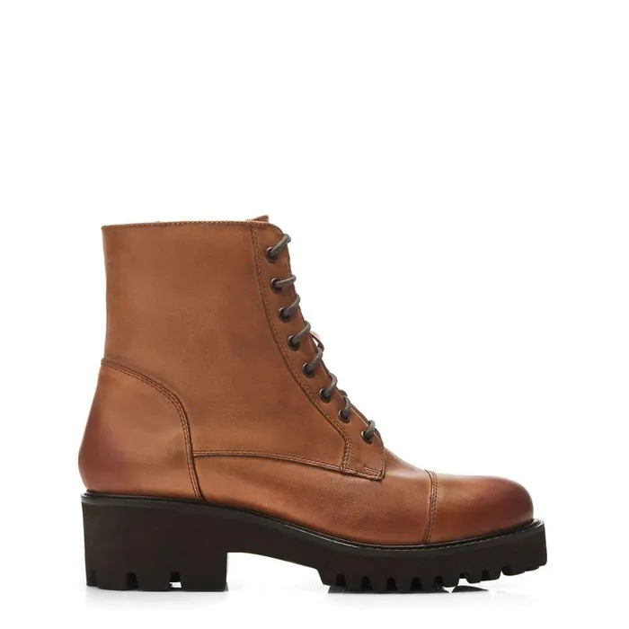 Women Moda In Pelle Chunky Boots Aristea Tan Leather