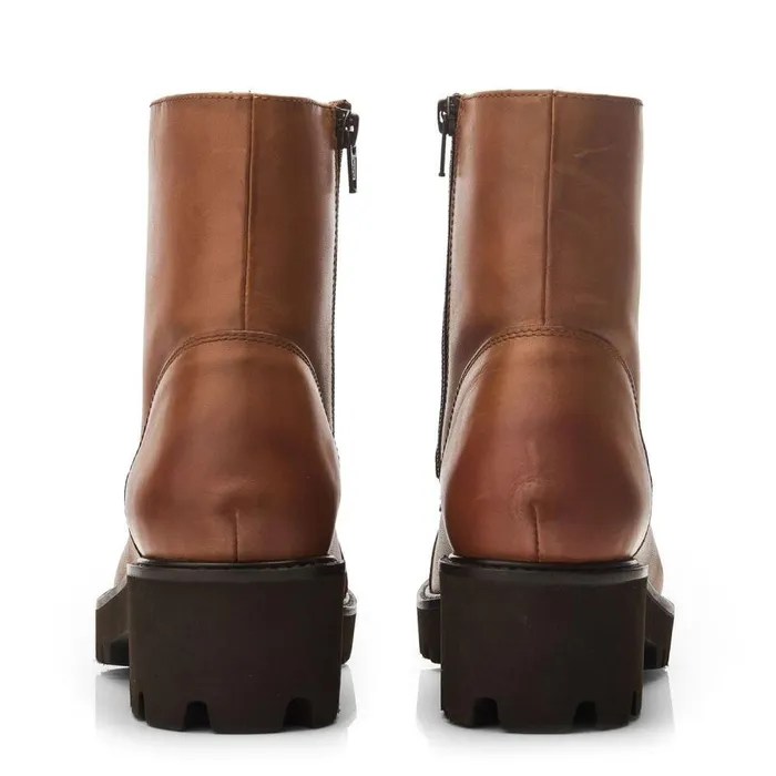 Women Moda In Pelle Chunky Boots Aristea Tan Leather