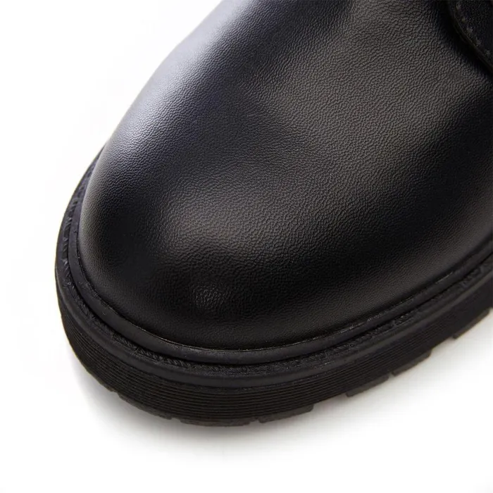 Women Moda In Pelle Chunky Boots Benetcha Black Porvair