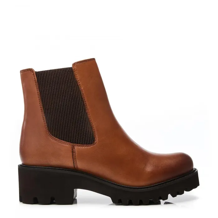 Women Moda In Pelle Chunky Boots Bsoleful BRylee Tan Leather