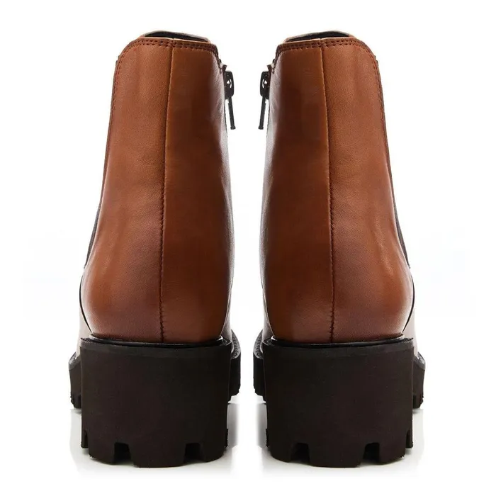Women Moda In Pelle Chunky Boots Bsoleful BRylee Tan Leather