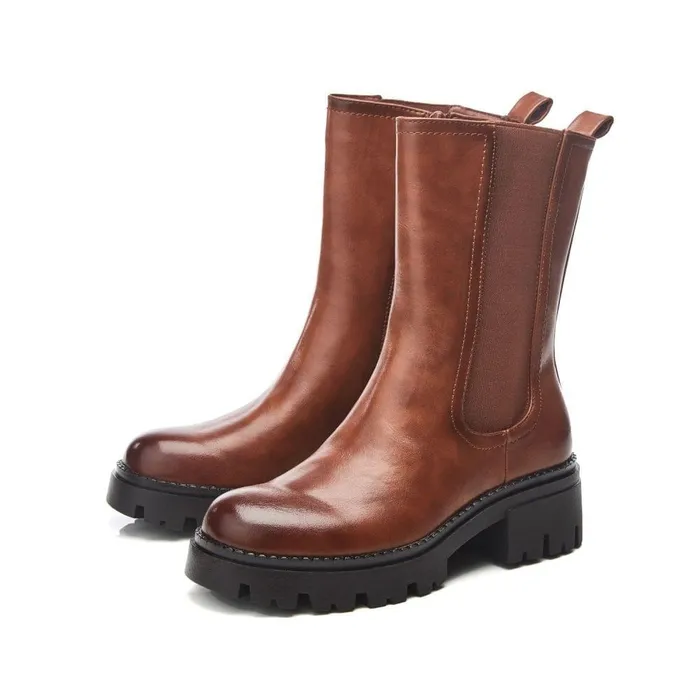 Women Moda In Pelle Chunky Boots Giani Tan Porvair