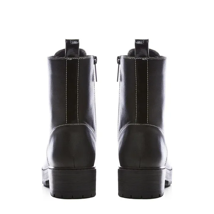 Women Moda In Pelle Chunky Boots M By Moda Bianca Black Porvair