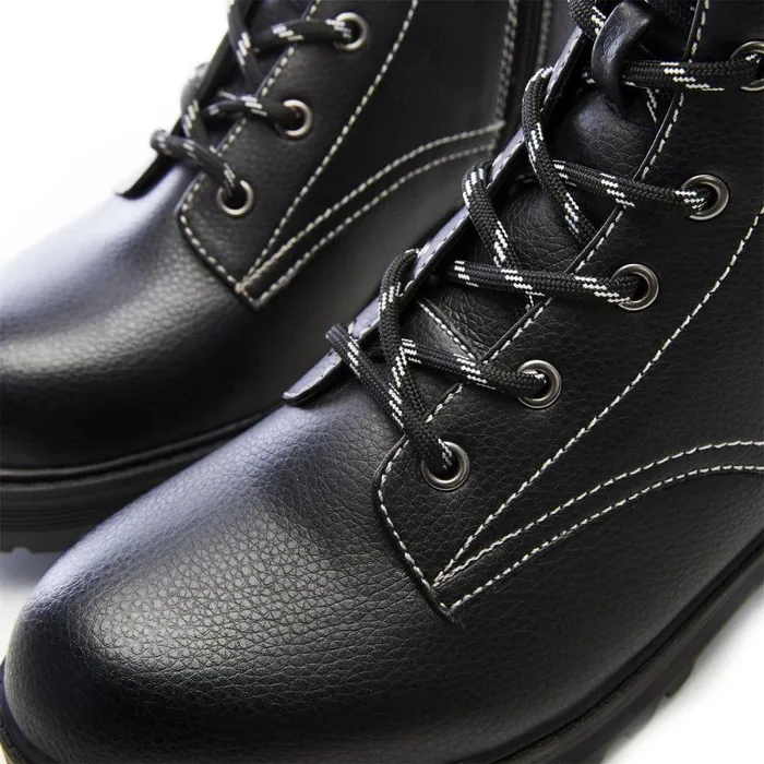 Women Moda In Pelle Chunky Boots M By Moda Bianca Black Porvair