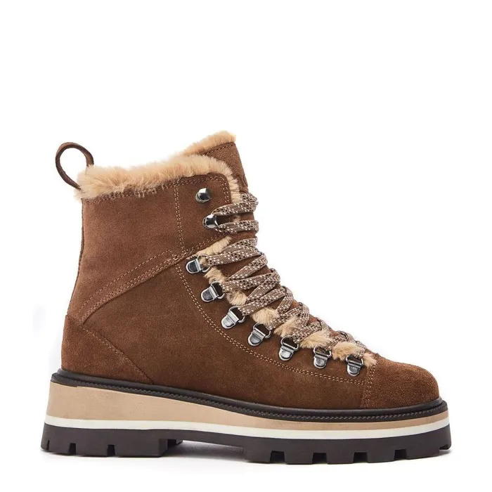 Women Moda In Pelle Chunky Boots Oana Taupe Suede