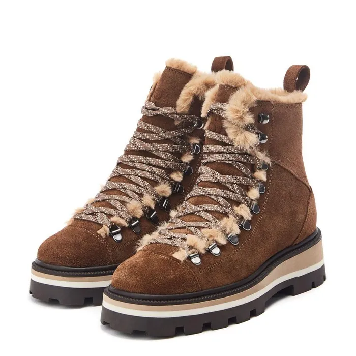 Women Moda In Pelle Chunky Boots Oana Taupe Suede