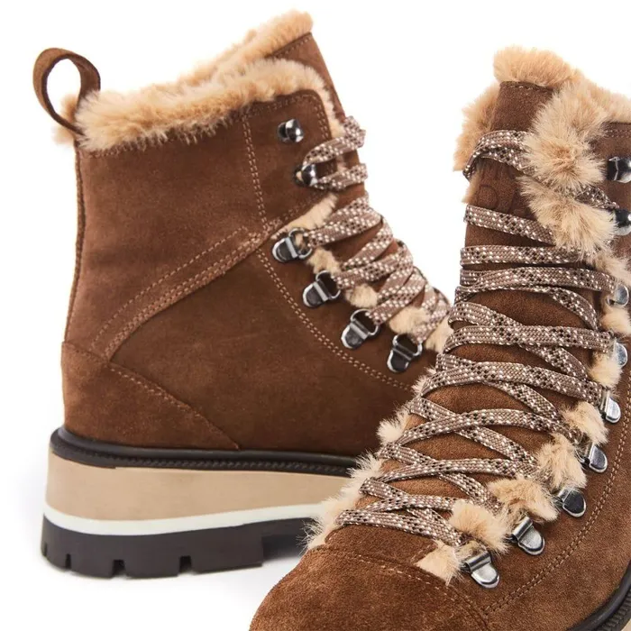 Women Moda In Pelle Chunky Boots Oana Taupe Suede