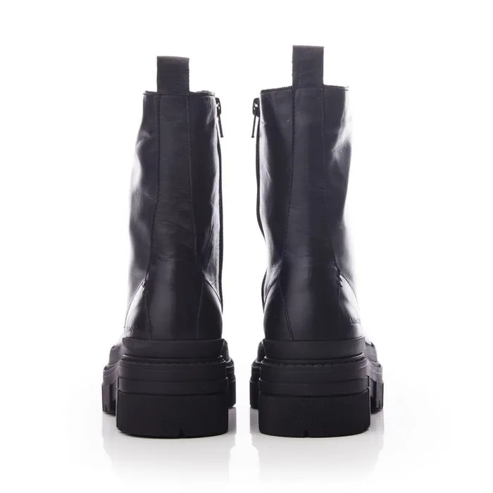 Women Moda In Pelle Chunky Boots Shoon Sh Impress Black Leather