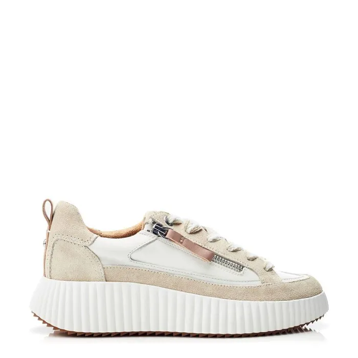 Women Moda In Pelle Chunky Trainers Bouville Off White Leather