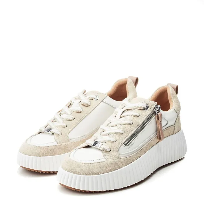 Women Moda In Pelle Chunky Trainers Bouville Off White Leather
