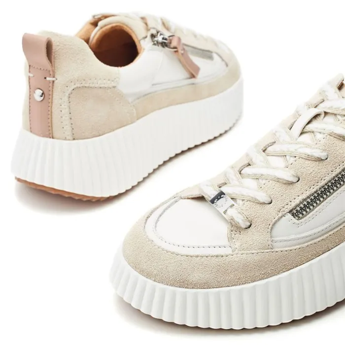 Women Moda In Pelle Chunky Trainers Bouville Off White Leather