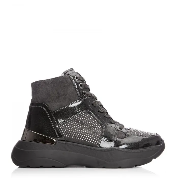 Women Moda In Pelle Chunky Trainers M By Moda Belus Dark Grey Porvair