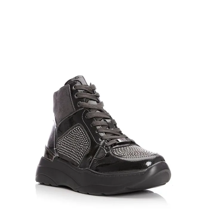 Women Moda In Pelle Chunky Trainers M By Moda Belus Dark Grey Porvair