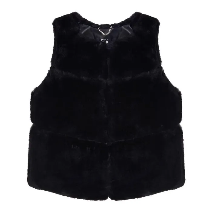 Women Moda In Pelle Clothing Giovannagilet Black Faux Fur