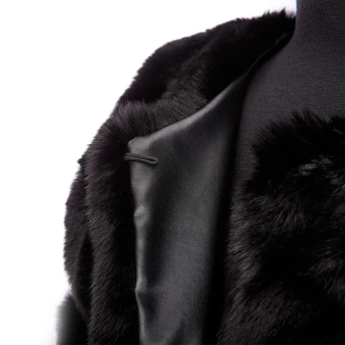 Women Moda In Pelle Clothing Giovannagilet Black Faux Fur