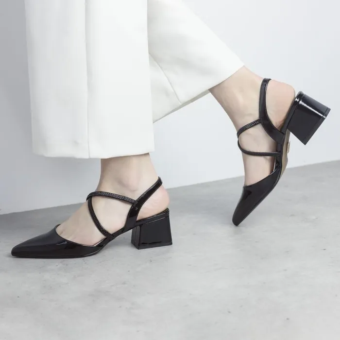 Women Moda In Pelle Court Shoes Caydence Black Leather