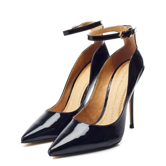 Women Moda In Pelle Court Shoes Jeylani Black Patent Leather
