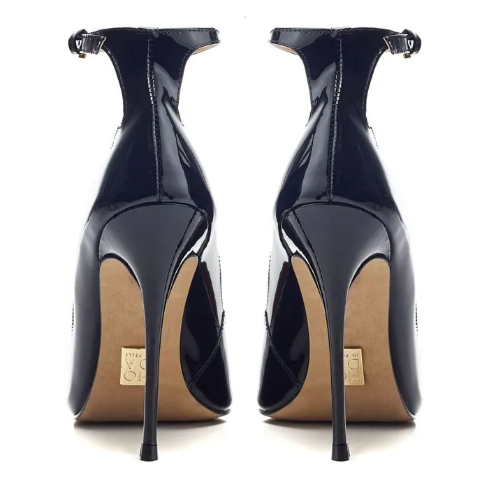 Women Moda In Pelle Court Shoes Jeylani Black Patent Leather
