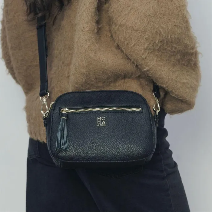 Women Moda In Pelle Crossbody Bags Aubree Bag Black Porvair