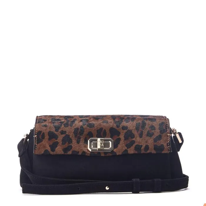 Women Moda In Pelle Crossbody Bags Britney Bag Dark Leopard Leather