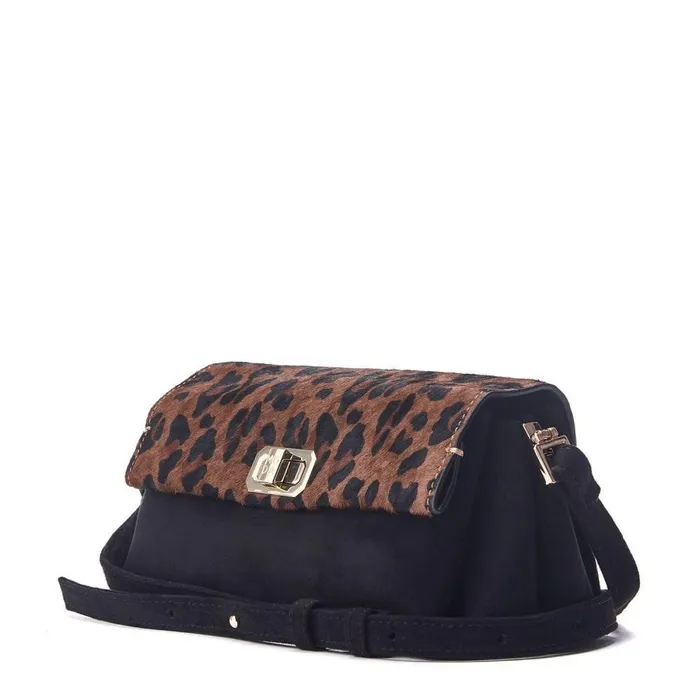 Women Moda In Pelle Crossbody Bags Britney Bag Dark Leopard Leather
