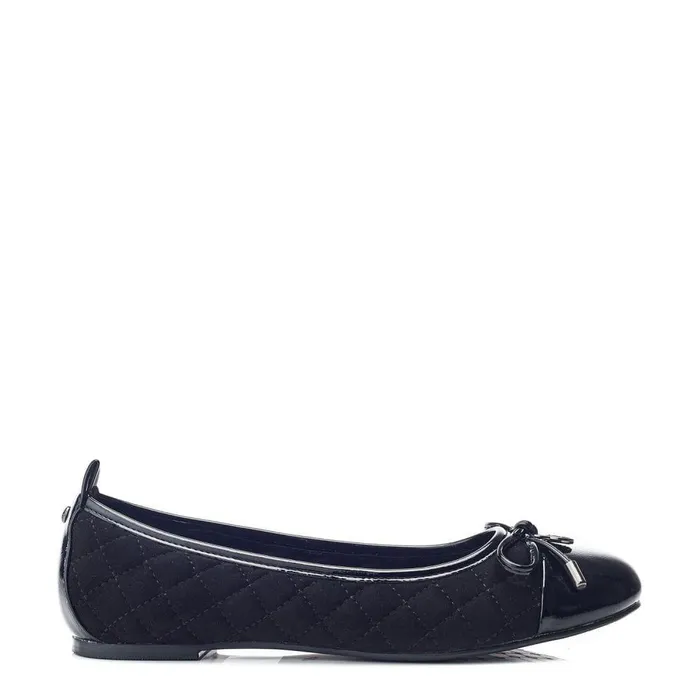 Women Moda In Pelle Flat And Ballerina Shoes Ferme Black Alcantara