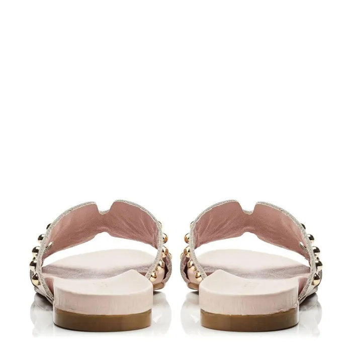 Women Moda In Pelle Flat Sandals Bsoleful BBali Pink Leather