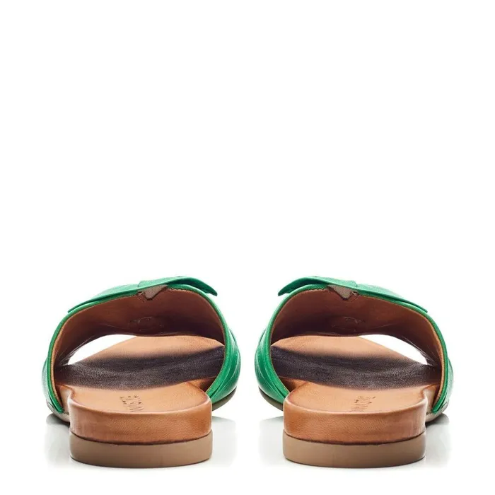 Women Moda In Pelle Flat Sandals Bsoleful BBourne Green Leather