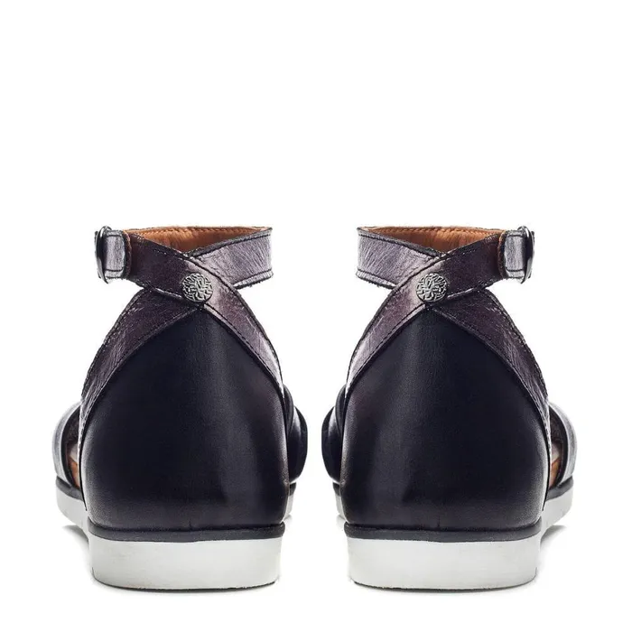 Women Moda In Pelle Flat Sandals Bsoleful BSensi Black Leather