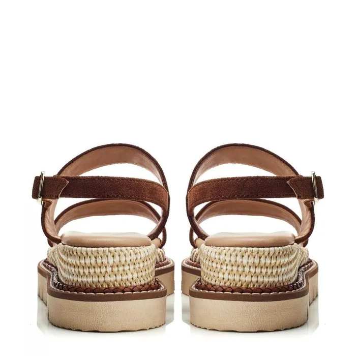 Women Moda In Pelle Flat Sandals Nilania Tan Suede