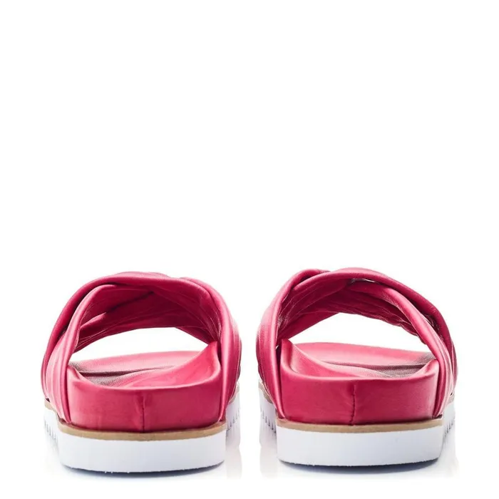 Women Moda In Pelle Flatform Sandals Norrina Raspberry Leather
