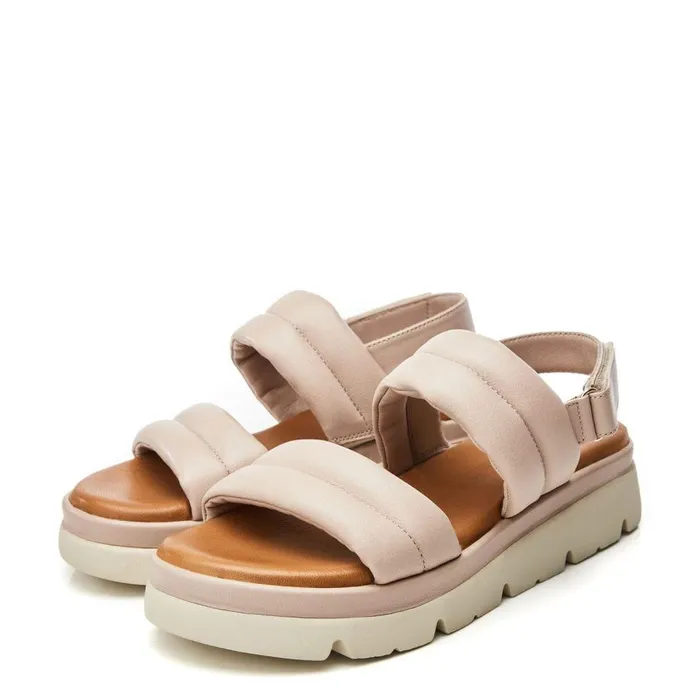 Women Moda In Pelle Flatform Sandals Shoon Sh Squash Taupe Leather