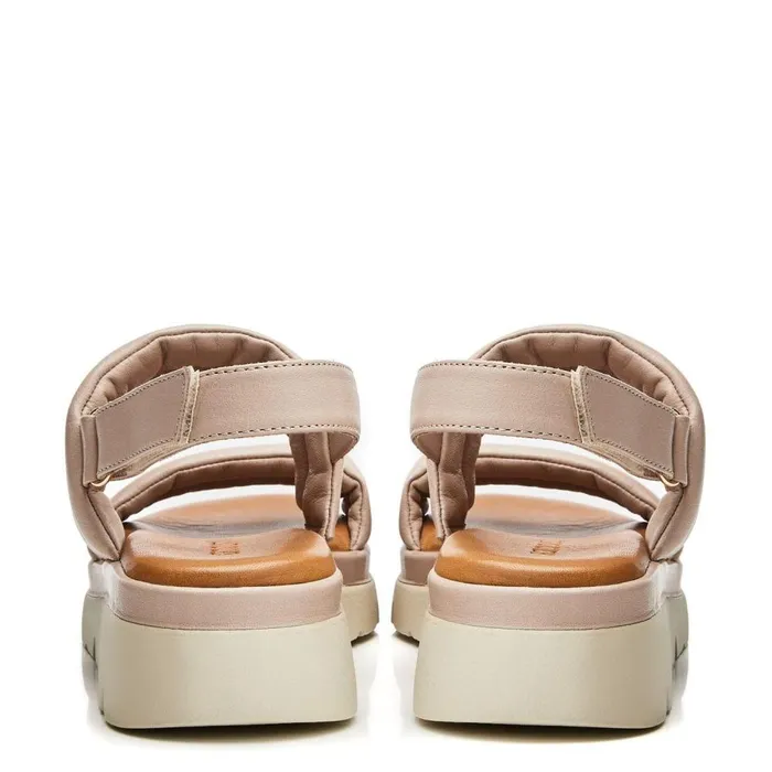 Women Moda In Pelle Flatform Sandals Shoon Sh Squash Taupe Leather