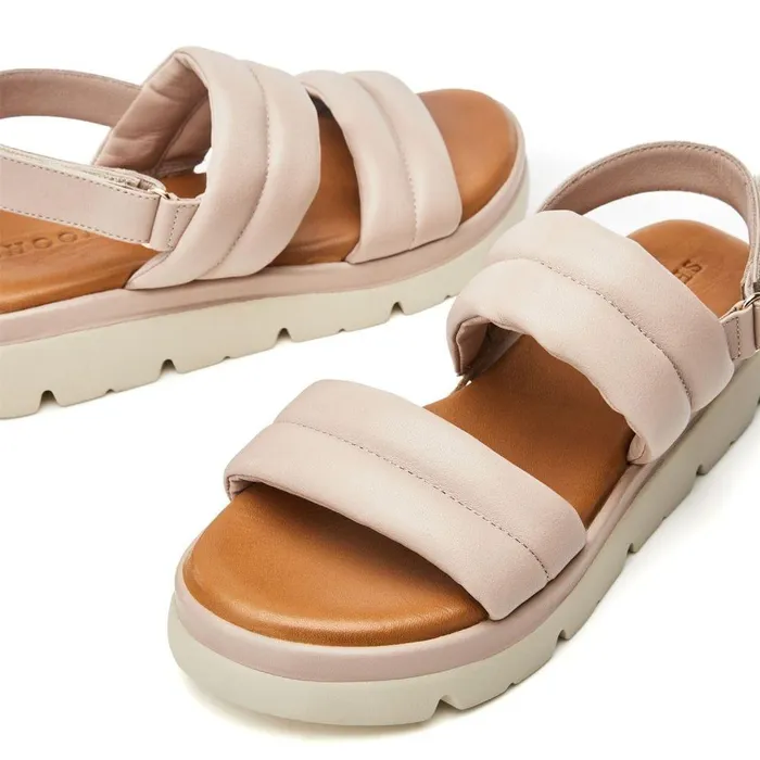 Women Moda In Pelle Flatform Sandals Shoon Sh Squash Taupe Leather