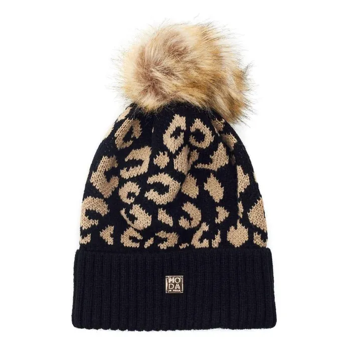 Women Moda In Pelle Hats Cleohat Black Textile