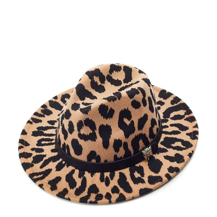 Women Moda In Pelle Hats Estellehat Dark Leopard Textile Women Moda In Pelle Hats Estellehat Dark Leopard Textile