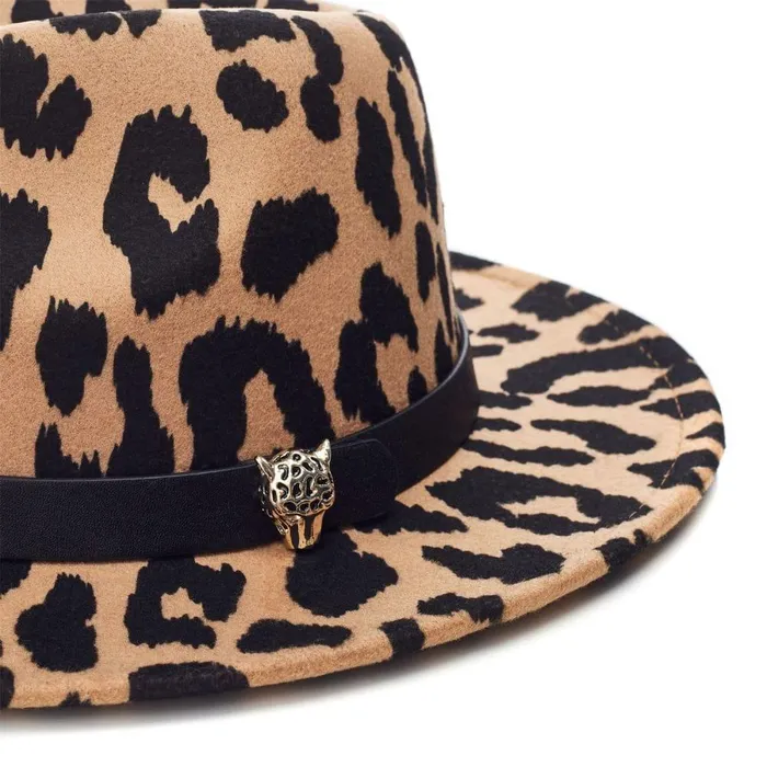 Women Moda In Pelle Hats Estellehat Dark Leopard Textile Women Moda In Pelle Hats Estellehat Dark Leopard Textile