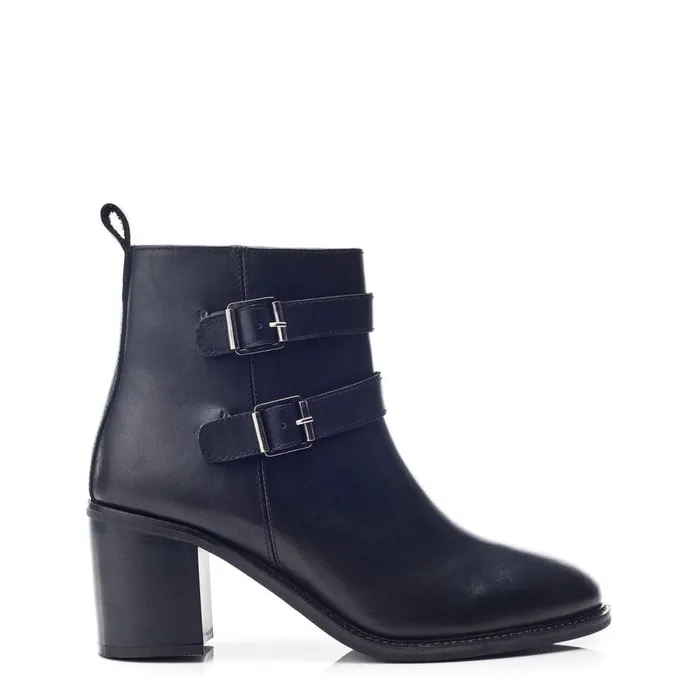 Women Moda In Pelle Heeled And Wedge Boots Bsoleful BAstoria Black Leather
