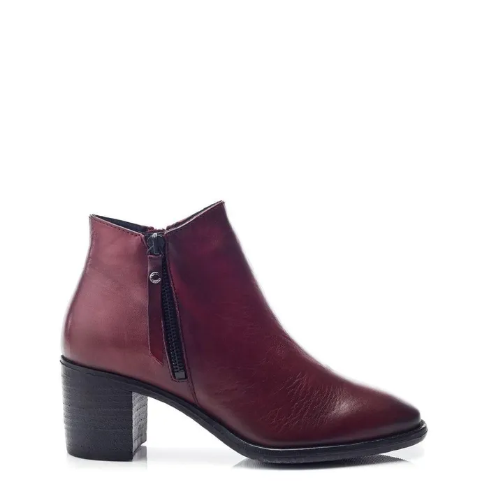 Women Moda In Pelle Heeled And Wedge Boots Orpie Burgundy Leather