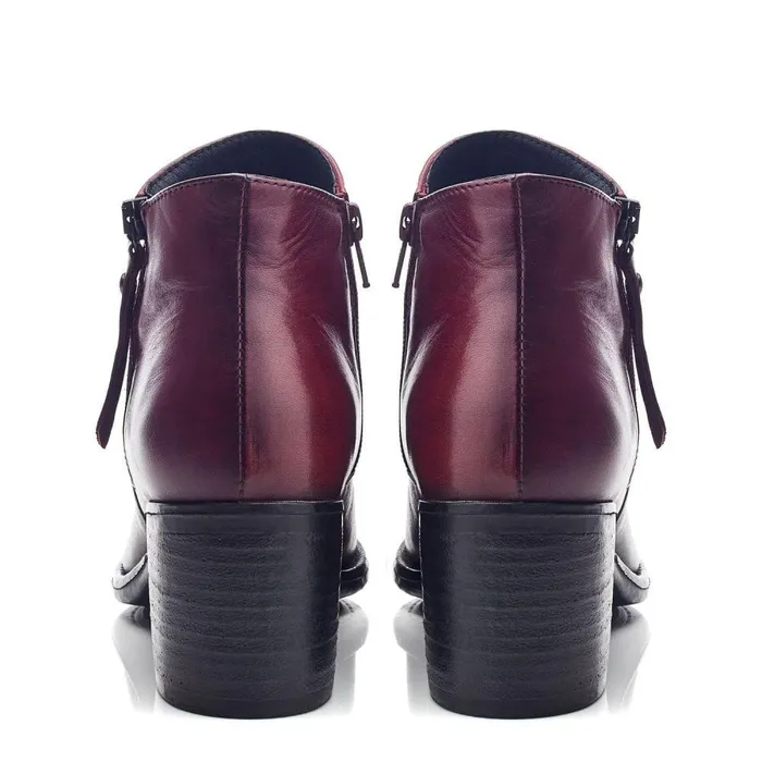 Women Moda In Pelle Heeled And Wedge Boots Orpie Burgundy Leather