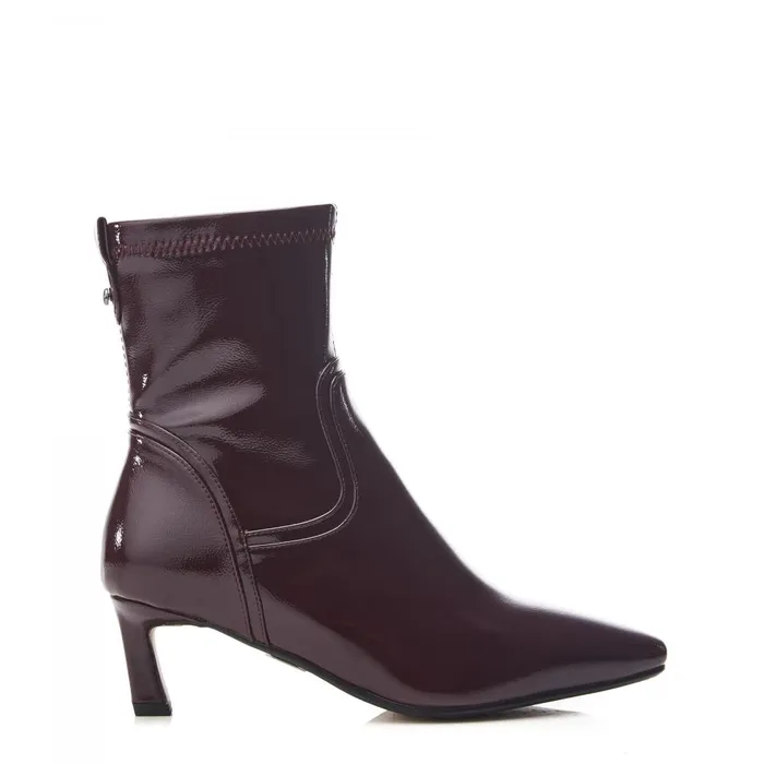 Women Moda In Pelle Heeled And Wedge Boots Petuniah Burgundy Patent