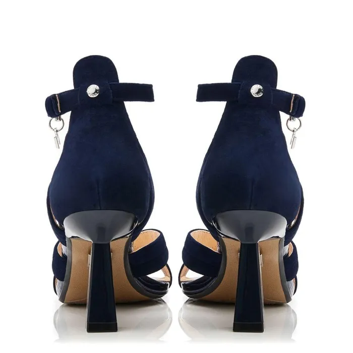 Women Moda In Pelle Heeled Sandals Livelia Navy Suede