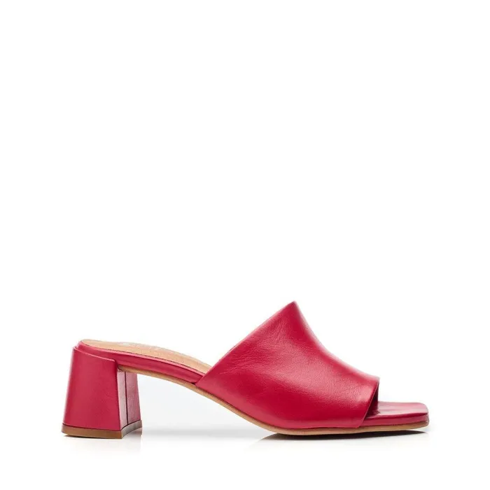 Women Moda In Pelle Heeled Sandals Mikia Raspberry Leather