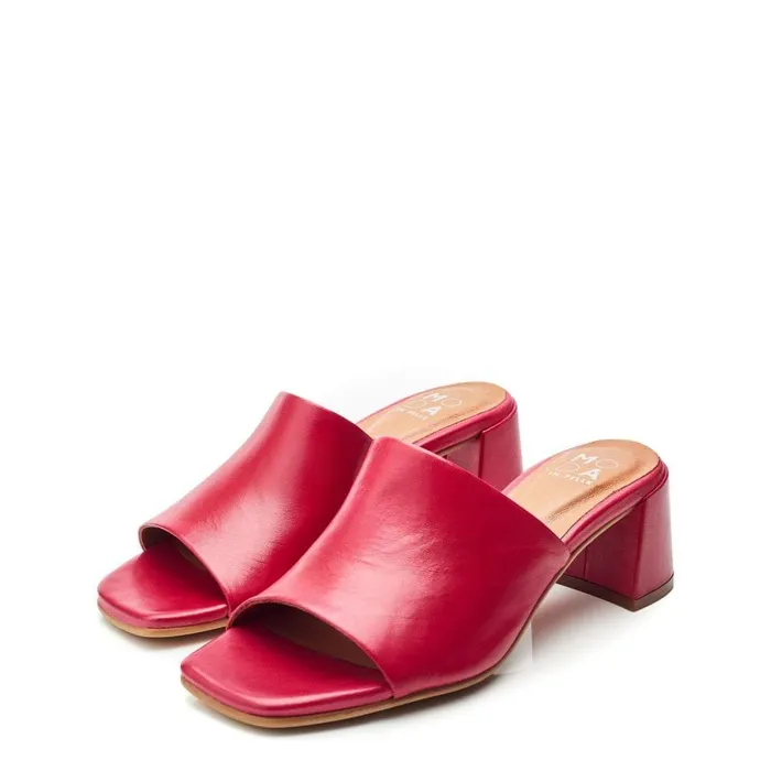 Women Moda In Pelle Heeled Sandals Mikia Raspberry Leather