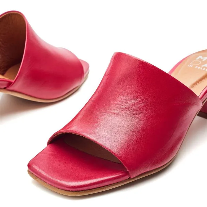 Women Moda In Pelle Heeled Sandals Mikia Raspberry Leather