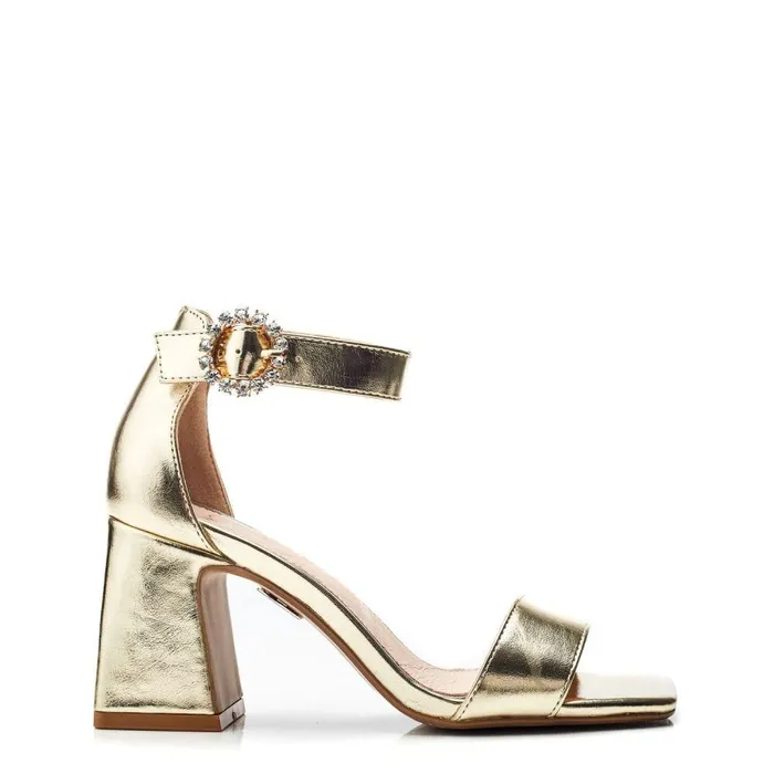 Women Moda In Pelle Heeled Sandals Scilla Gold Porvair