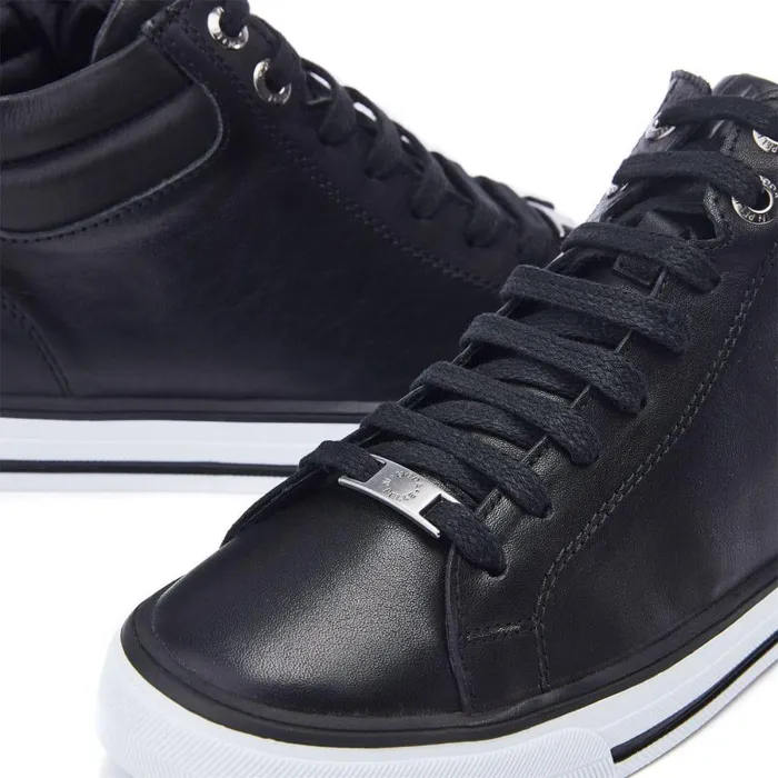 Women Moda In Pelle HighTop Trainers Aleize Black Leather
