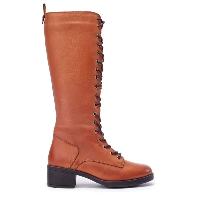 Women Moda In Pelle Knee High Boots Galliana Tan Leather