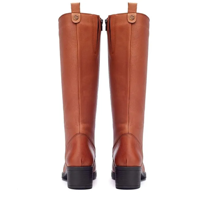 Women Moda In Pelle Knee High Boots Galliana Tan Leather