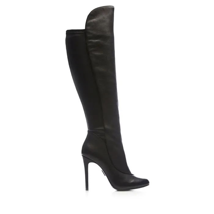 Women Moda In Pelle Knee High Boots Savi Black Leather
